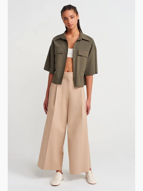 Camisa overshirt cropped oversized em crepe dilvin - Kiabi Camisa overshirt cropped oversized em crepe dilvin - Kiabi