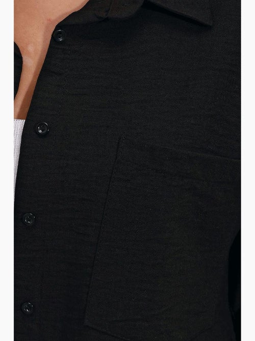 Camisa overshirt em mistura de linho com fecho de botões bdart - Kiabi Camisa overshirt em mistura de linho com fecho de botões bdart - Kiabi