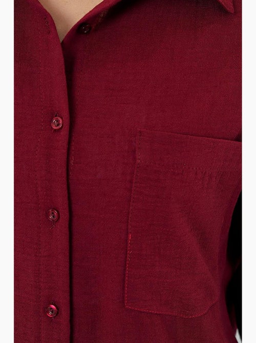 Camisa overshirt em mistura de linho com fecho de botões bdart - Kiabi Camisa overshirt em mistura de linho com fecho de botões bdart - Kiabi