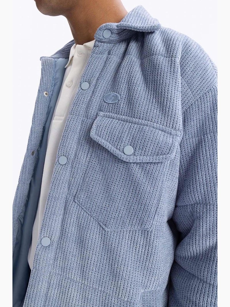 Camisa overshirt masculina acolchoada texturizada giesto Azul-céu - Kiabi