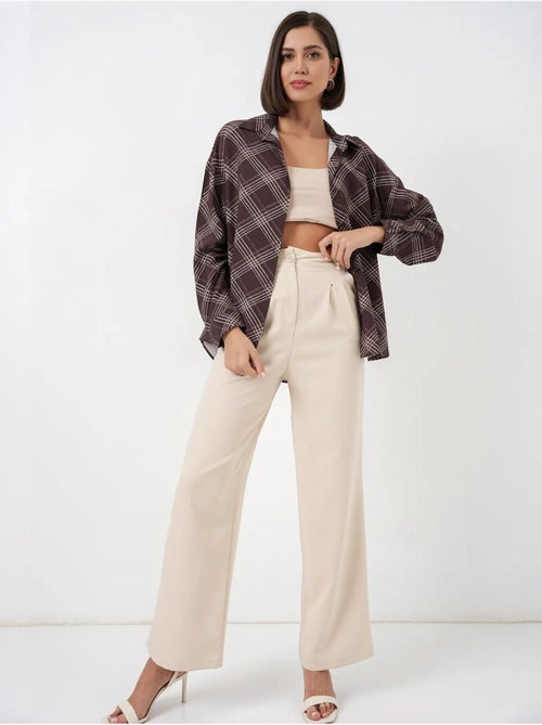 Camisa oversize aos quadrados com botões bdart - Kiabi Camisa oversize aos quadrados com botões bdart - Kiabi