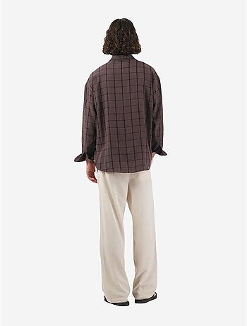 Camisa oversize aos quadrados com botões giesto