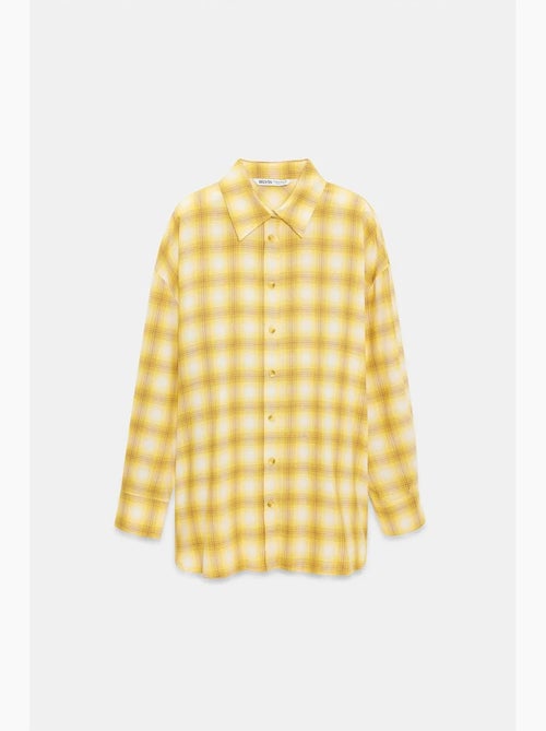 Camisa oversize aos quadrados de manga comprida dilvin - Kiabi