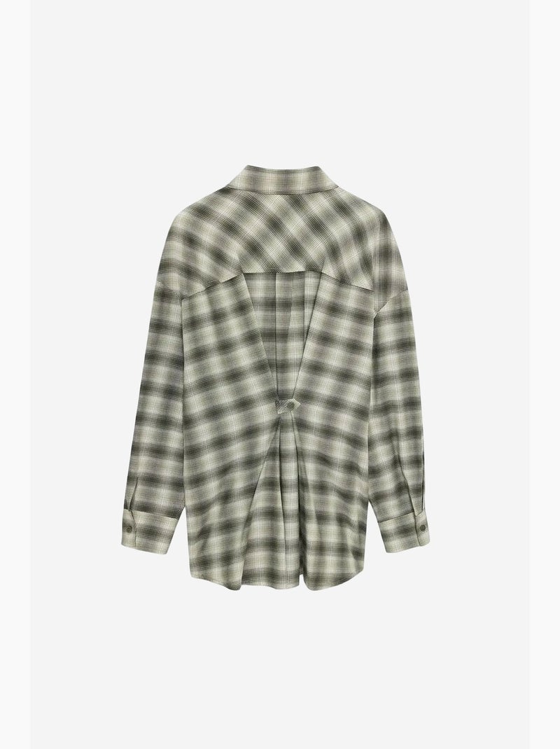 Camisa oversize aos quadrados de manga comprida dilvin Multicolorido - Kiabi