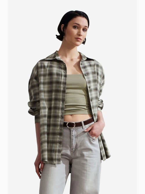 Camisa oversize aos quadrados de manga comprida dilvin - Kiabi Camisa oversize aos quadrados de manga comprida dilvin - Kiabi