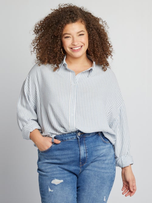 Camisa oversize às riscas - Kiabi