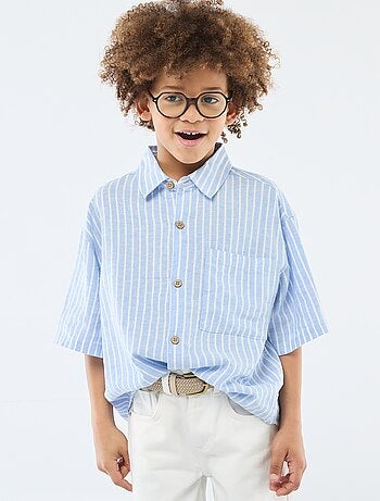 Camisa oversize às riscas