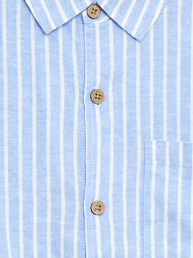 Camisa oversize às riscas Azul - Kiabi