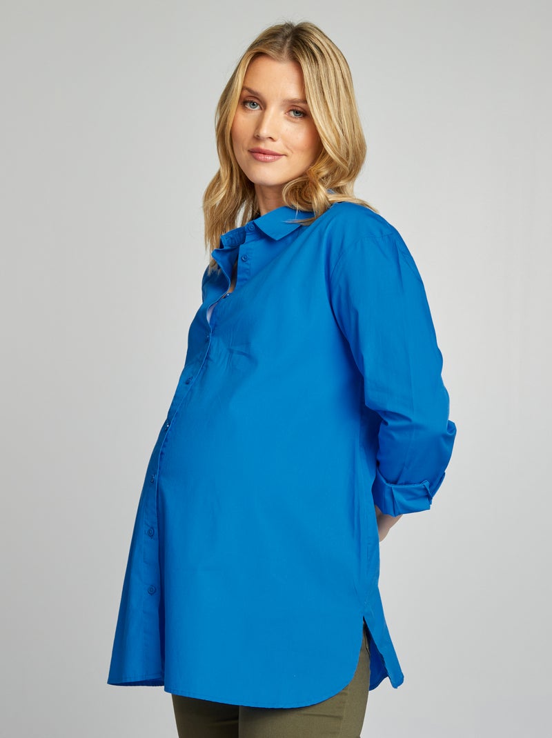 Camisa oversize de grávida AZUL - Kiabi