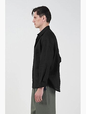 Camisa oversize de linho com botões giesto