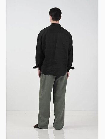 Camisa oversize de linho com botões giesto