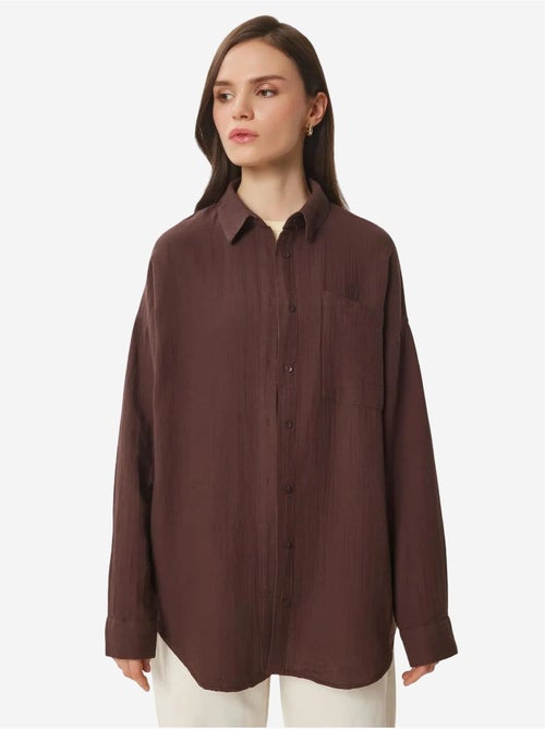 Camisa oversize em algodão texturado com bolso istanbul - Kiabi Camisa oversize em algodão texturado com bolso istanbul - Kiabi