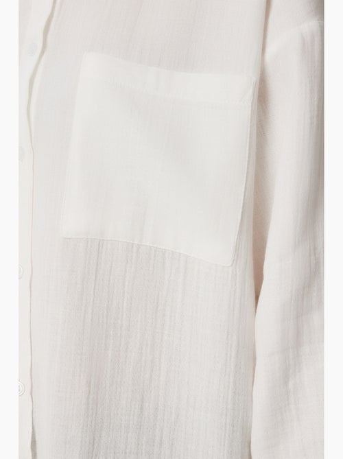 Camisa oversize em algodão texturado com bolso istanbul - Kiabi Camisa oversize em algodão texturado com bolso istanbul - Kiabi