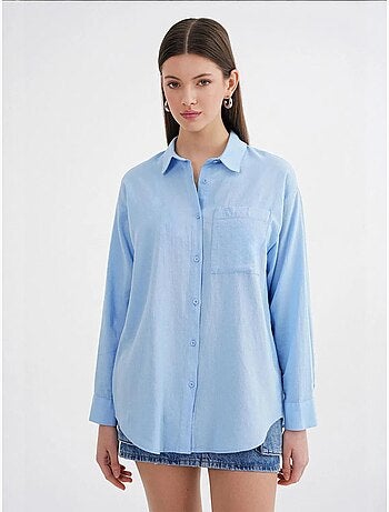 Camisa oversize em mistura de linho mixray