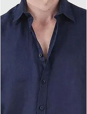 Camisa oversized abotoada com colarinho de camisa giesto