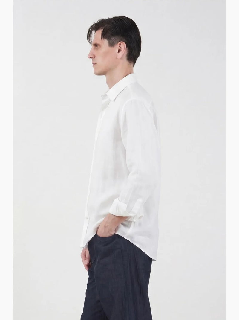Camisa oversized abotoada com colarinho de camisa giesto Branco - Kiabi