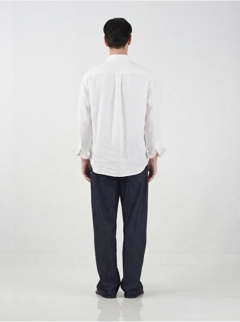 Camisa oversized abotoada com colarinho de camisa giesto Branco - Kiabi
