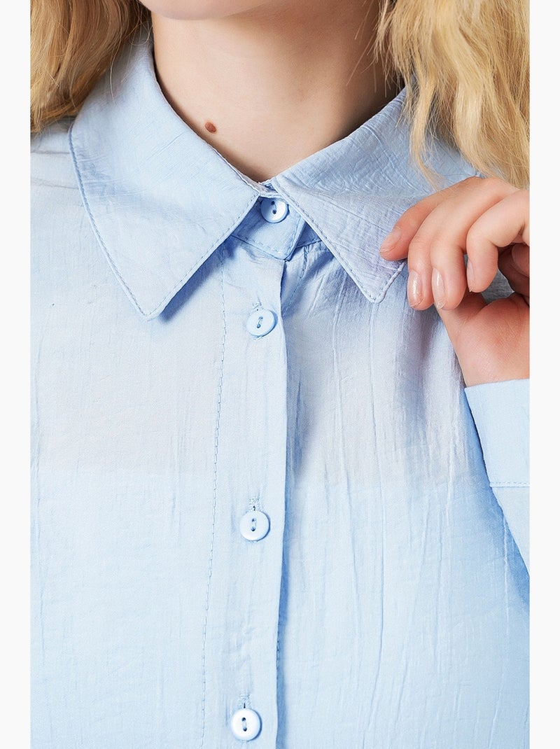 Camisa oversized abotoada de manga comprida bdart Azul claro - Kiabi