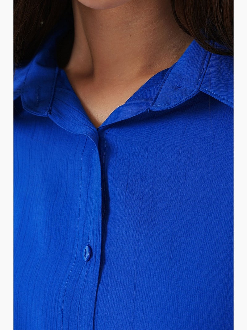 Camisa oversized abotoada de manga comprida bdart Azul-elétrico - Kiabi