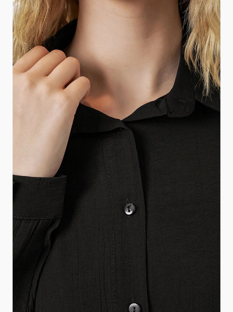 Camisa oversized abotoada de manga comprida bdart Preto - Kiabi