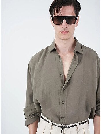 Camisa oversized abotoada de manga comprida giesto