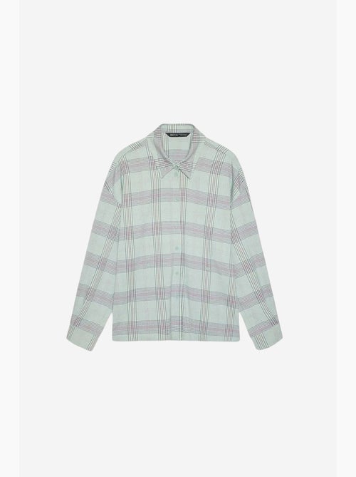Camisa oversized aos quadrados em tecido dilvin - Kiabi Camisa oversized aos quadrados em tecido dilvin - Kiabi