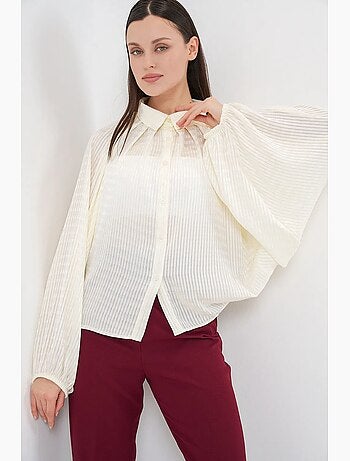 Camisa oversized às riscas com botões bdart