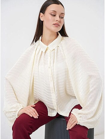 Camisa oversized às riscas com botões bdart