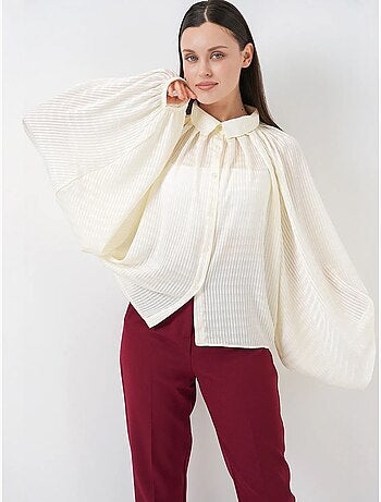 Camisa oversized às riscas com botões bdart