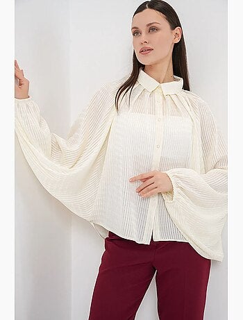 Camisa oversized às riscas com botões bdart