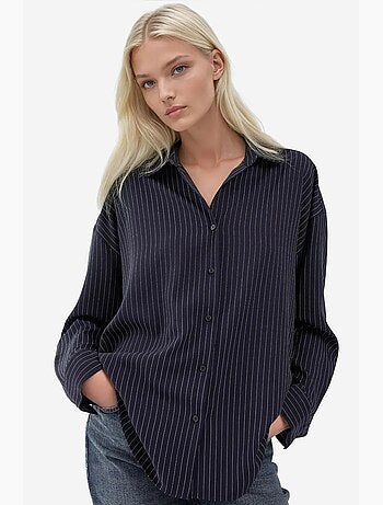 Camisa oversized às riscas hiccup