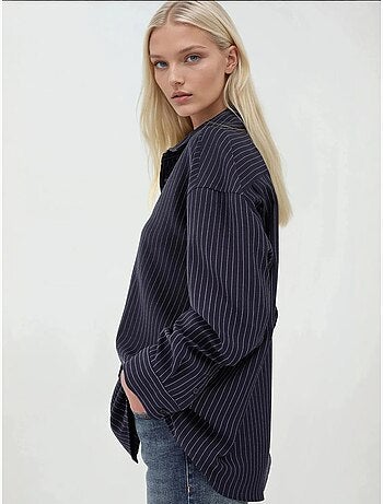 Camisa oversized às riscas hiccup