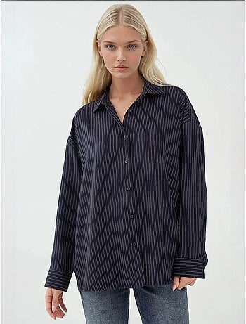 Camisa oversized às riscas hiccup