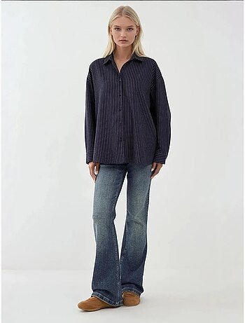 Camisa oversized às riscas hiccup