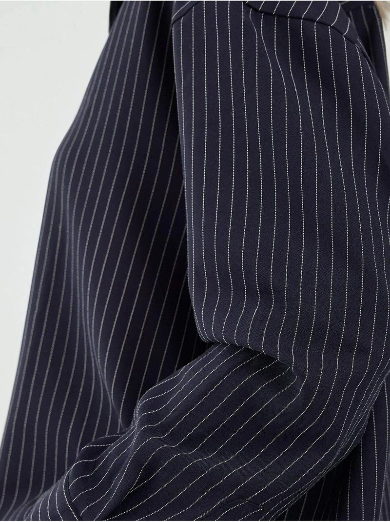 Camisa oversized às riscas hiccup Azul-marinho - Kiabi