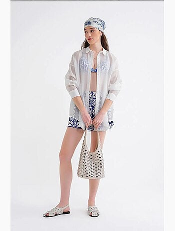 Camisa oversized com botões mixray