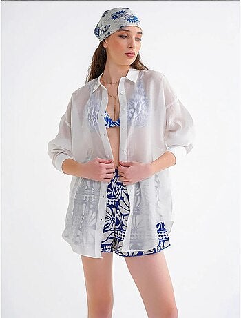 Camisa oversized com botões mixray