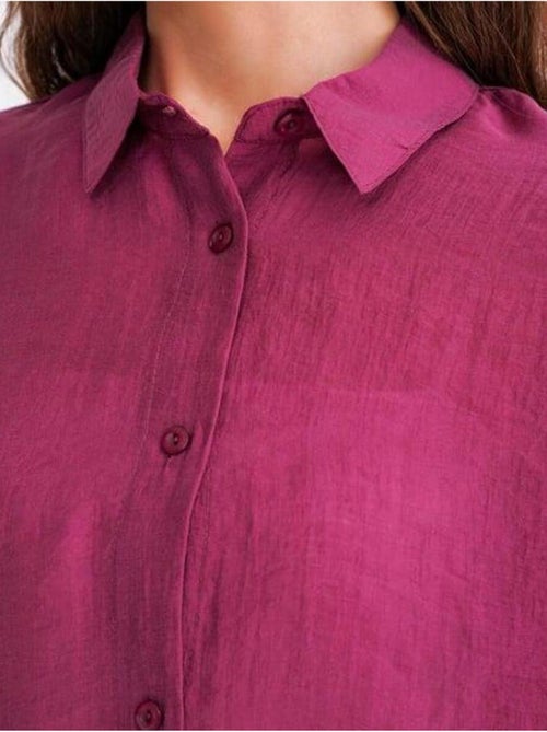 Camisa oversized com botões mixray - Kiabi Camisa oversized com botões mixray - Kiabi