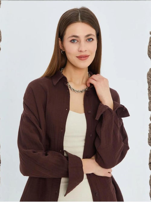 Camisa oversized com detalhe de bolso mixray - Kiabi Camisa oversized com detalhe de bolso mixray - Kiabi