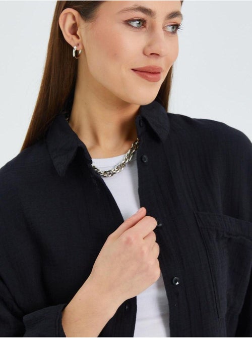 Camisa oversized com detalhe de bolso mixray - Kiabi