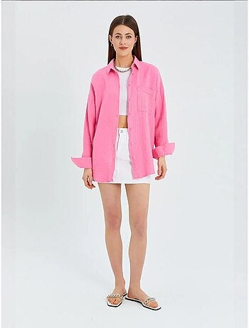 Camisa oversized com detalhe de bolso mixray