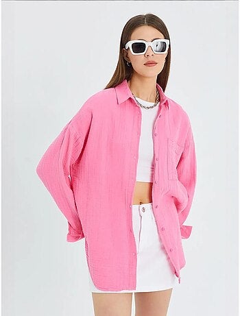 Camisa oversized com detalhe de bolso mixray