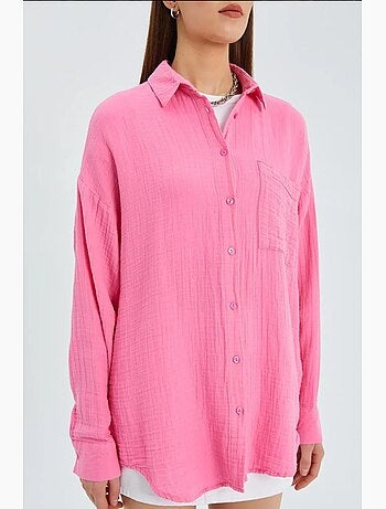 Camisa oversized com detalhe de bolso mixray