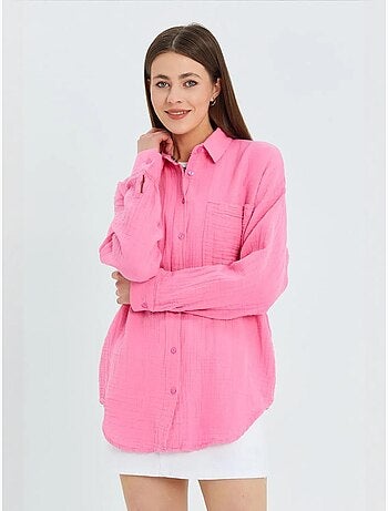 Camisa oversized com detalhe de bolso mixray