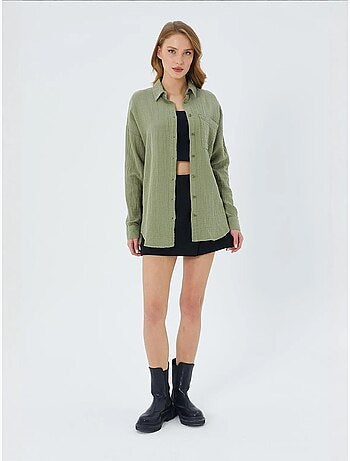 Camisa oversized com detalhe de bolso mixray