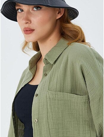 Camisa oversized com detalhe de bolso mixray