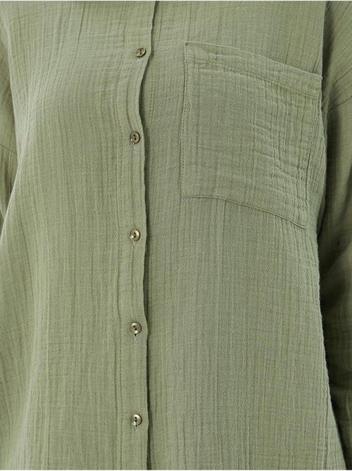 Camisa oversized com detalhe de bolso mixray - Kiabi
