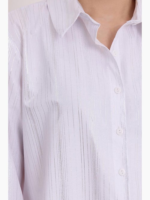 Camisa oversized com estampado abstrato e abotoamento frontal bdart - Kiabi Camisa oversized com estampado abstrato e abotoamento frontal bdart - Kiabi