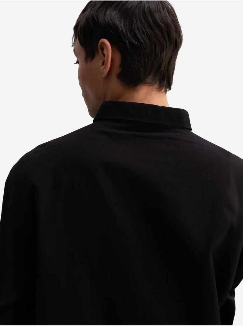 Camisa oversized de algodão com botões giesto Preto - Kiabi