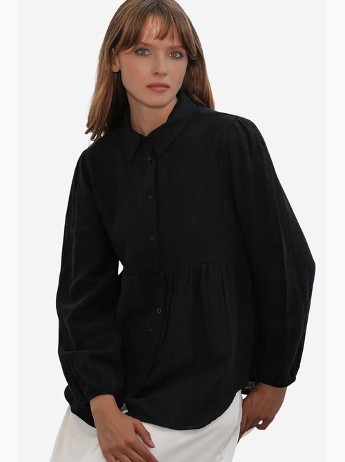 Camisa oversized de algodão de manga comprida bdart - Kiabi Camisa oversized de algodão de manga comprida bdart - Kiabi